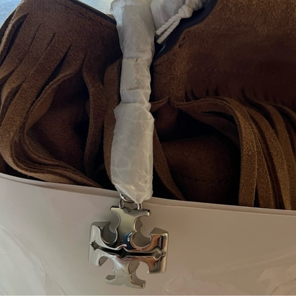 TORY BURCH Fleming Suede Fringe Hobo Bag - NEW WITH TAGS - Picture 5 of 14